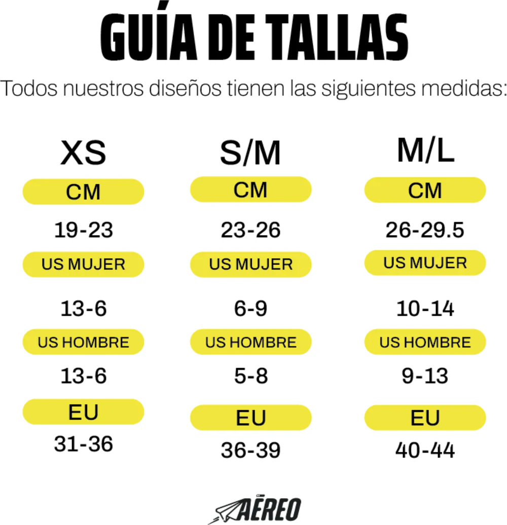 guia-de-tallas Medias Lisas Menta Aereo